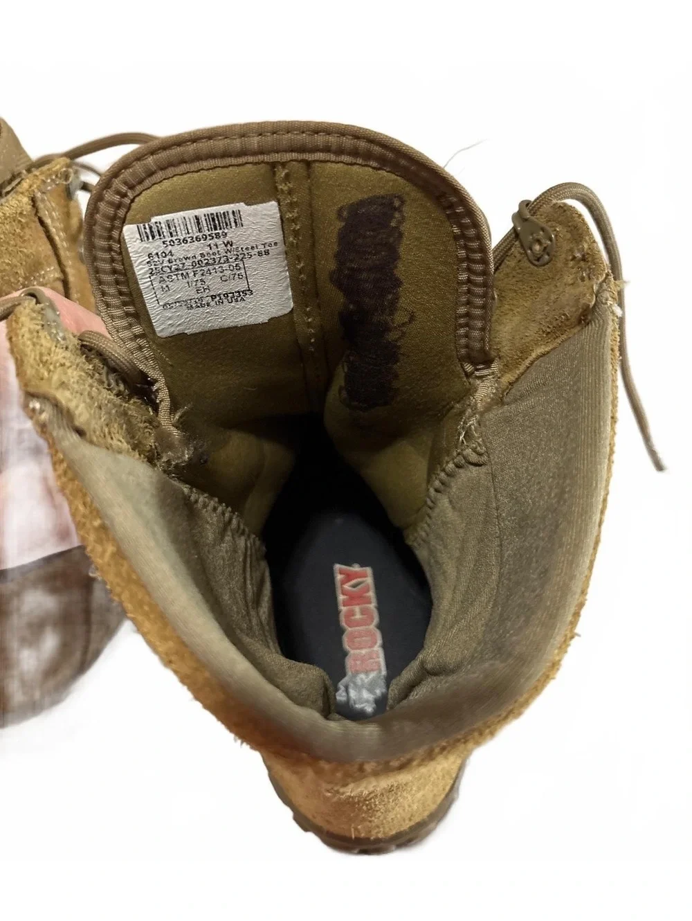 Rocky S2V 6104 Coyote Brown Steel Toe Tactical Military Boots Mens 11 W USA Made